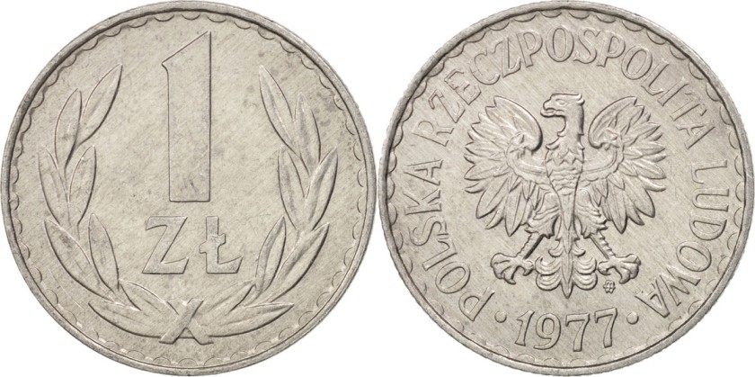 Poland 1977 Y# 49.1 1 Zloty