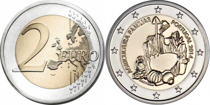 Portugal 2014 2 Euro The International Year of Family Farming UNC