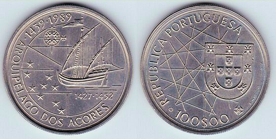 Portugal KM# 648 100 Escudos 1989 UNC