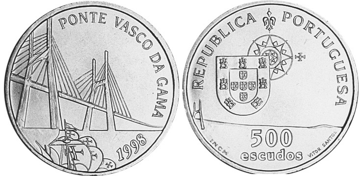 Portugal KM# 705 500 Escudos 1998 UNC