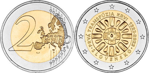 Slovakia 2 Euro 100th anniversary of the first blood transfusion in Slovakia