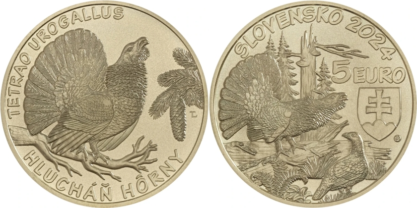 Slovakia 2024 5 Euro Capercaillie UNC