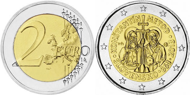 Slovakia 2013 2 Euro 1150th Anniversary of the Byzantine mission by Constantin a