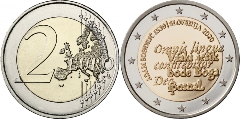 Slovenia 2020 2 Euro The 500th anniversary of the birth of Adam Bohorič UNC
