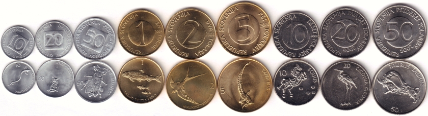 Slovenia 1992 - 2006 9 coins UNC