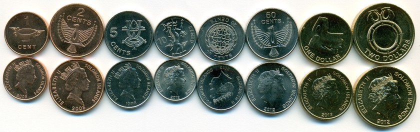 Solom Islands 8 coins 1996 - 2012 UNC