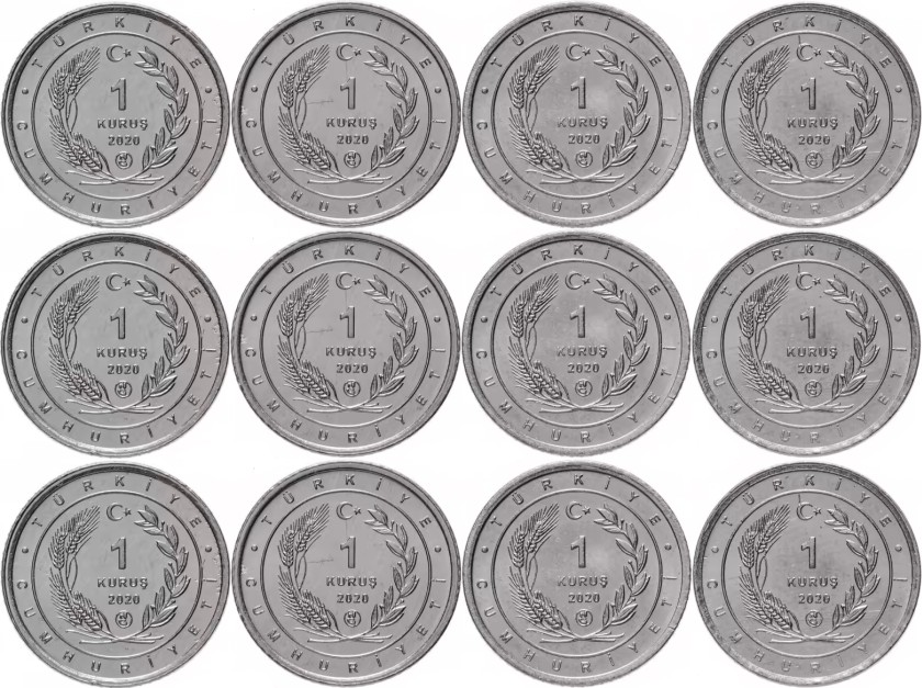 Turkey 2020 - 2021 1 Kurus Birds 24 coins UNC