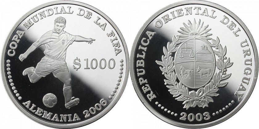 Uruguay 2003 KM# 122 1000 Pesos Uruguayos Proof