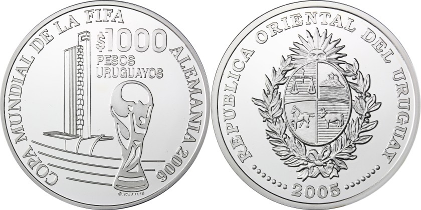 Uruguay 2005  KM# 124 1000 Pesos Uruguayos Proof