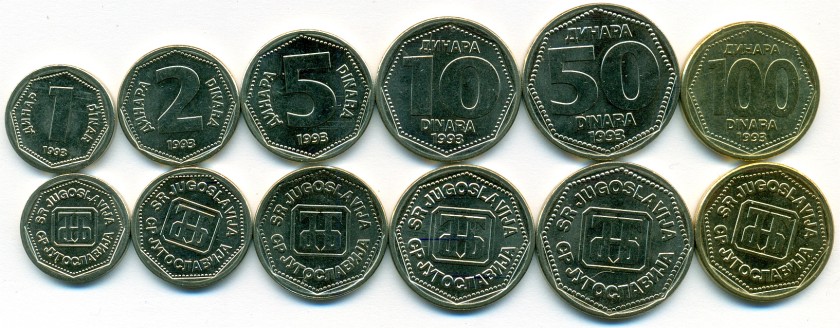 Yugoslavia 1993 KM# 154-159 6 coins UNC