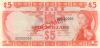 Fiji P73bs SPECIMEN 5 Dollars 1974 UNC