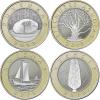 Lithuania 2013 Puntukas Stone, Stelmužė Oak, Kurenkahn, Distaff 4 bimetal coins