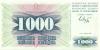 Bosnia and Herzegovina P15 1.000 Dinara 1992 UNC
