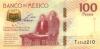 Mexico P130 100 Pesos Prefix T 2016 UNC