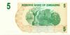 Zimbabwe P38 5 Dollars 2006 UNC
