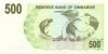 Zimbabwe P43 500 Dollars 2006 UNC