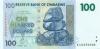 Zimbabwe P69 100 Dollars 2007 UNC