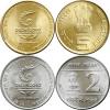 India 2010 KM# 391, 401 Commonwealth Games 2 coins UNC