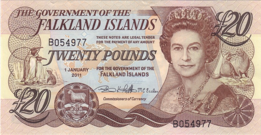 Falkland Islands P19 20 Pounds 2011 UNC