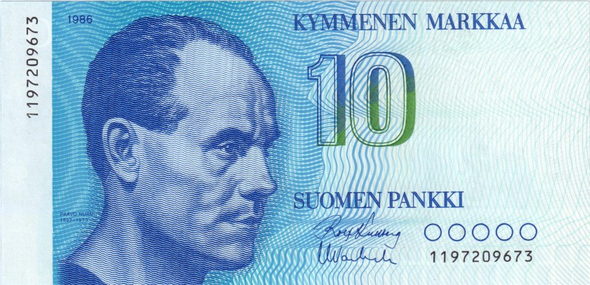 Finland P113a(12) 10 Mark 1986 UNC