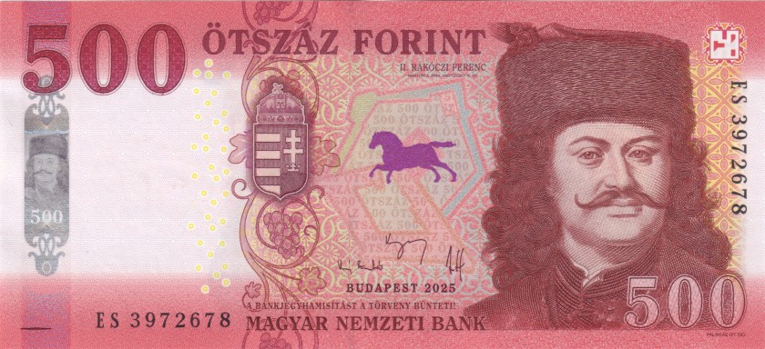 Hungary P-W202 500 Forint 2025 UNC