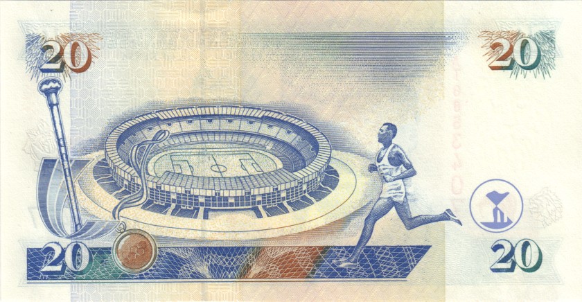 Kenya P35b 20 Shillings 1997 UNC