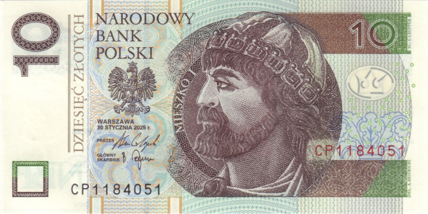 Poland P183 10 Złotych 2025 UNC