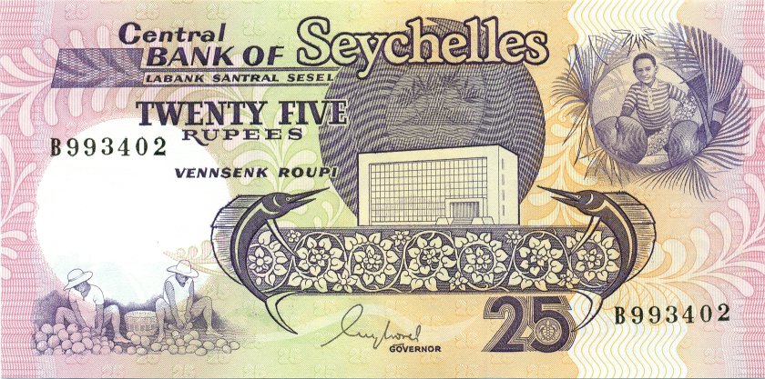 Seychelles P33 25 Rupees 1989 UNC
