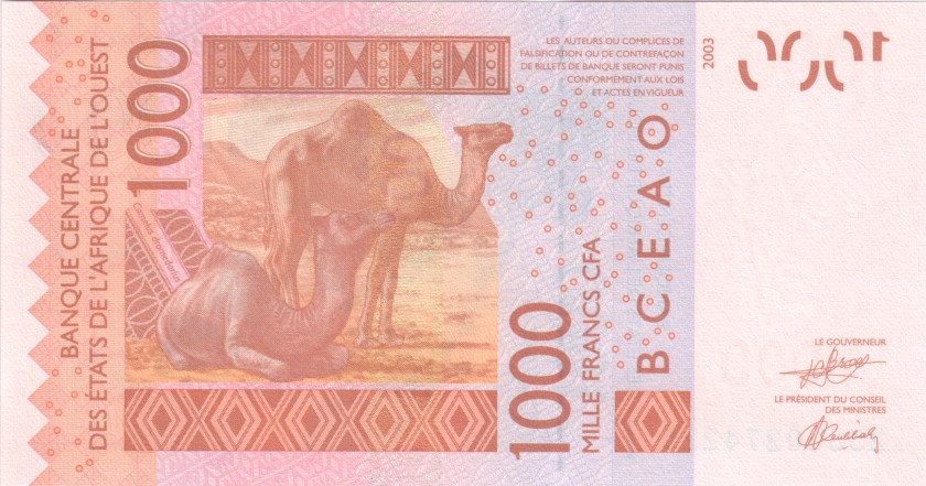 West African States Togo P815T 1.000 Francs 2025 UNC