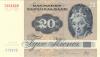 Denmark P49h(2) 20 Kroner 1988 UNC
